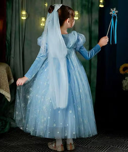 Snow Elsa Princess Birthday Long Sleeve Party Dress Costume - Fox Baby & Co