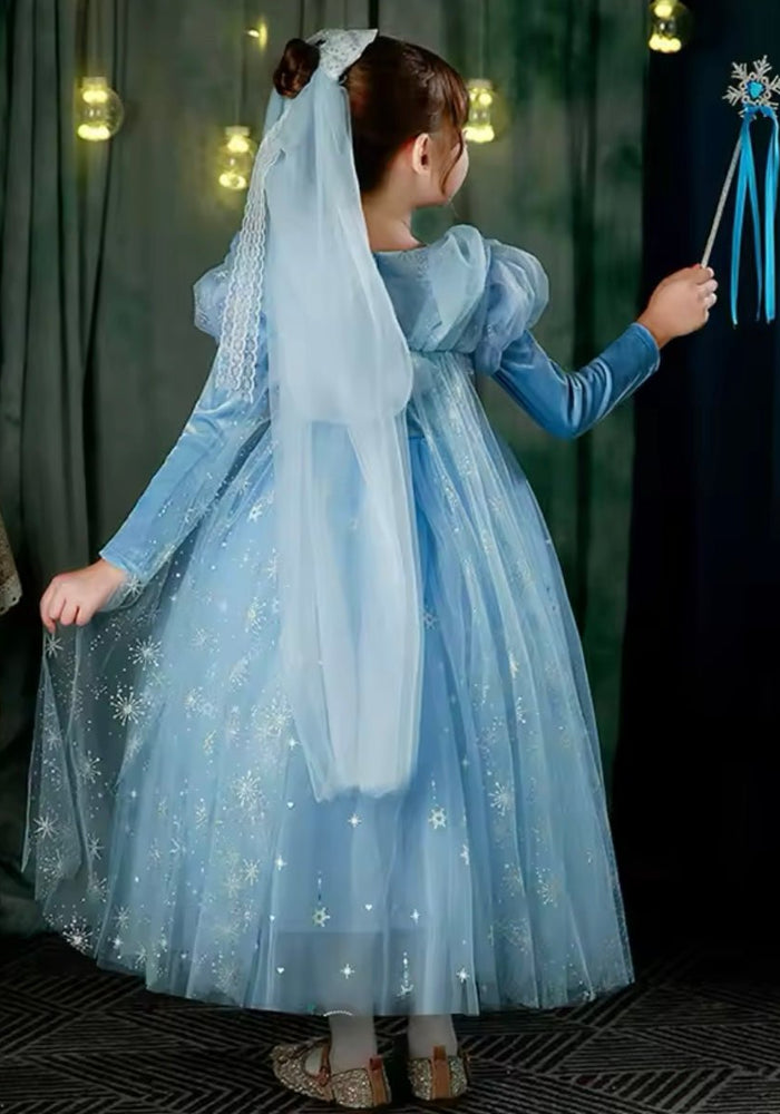 Snow Elsa Princess Birthday Long Sleeve Party Dress Costume - Fox Baby & Co
