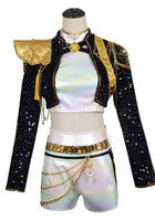 Load image into Gallery viewer, Kids Girls Kpop Style Demon Hunter Luxe Holographic Sequin SHORTS Outfit Accessories Set
