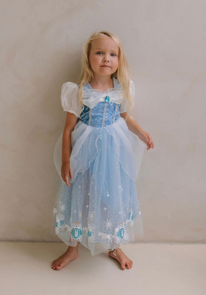 Enchanted Snow Princess Birthday Party Dress Costume with gloves - Fox Baby & Co