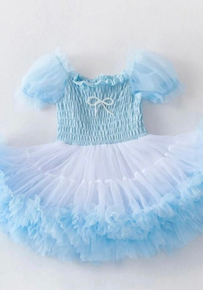 Kids little girls Ballerina Princess Tutu Dress - Blue - Fox Baby & Co