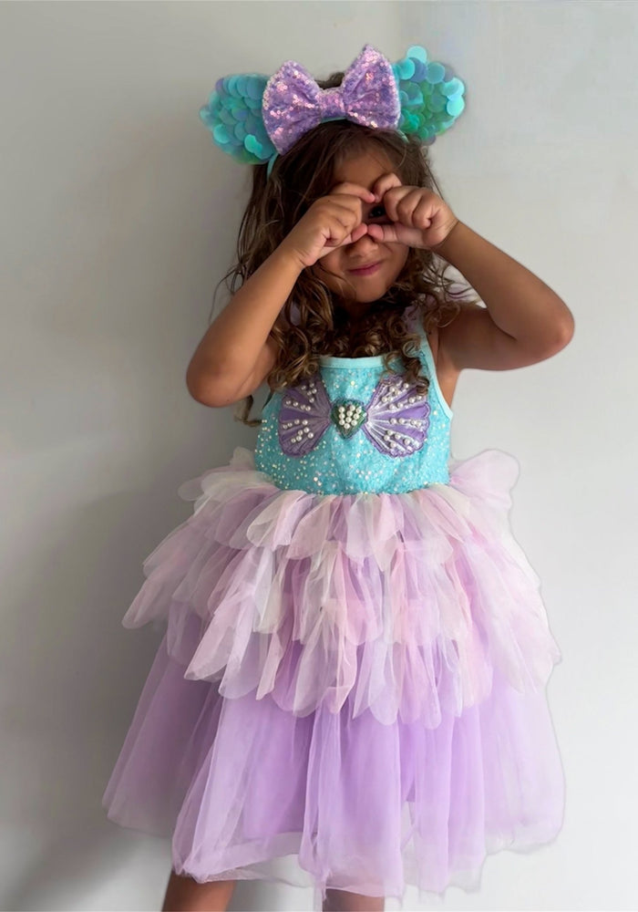 Rainbow Mermaid Luxe Princess Birthday Party Dress - Fox Baby & Co