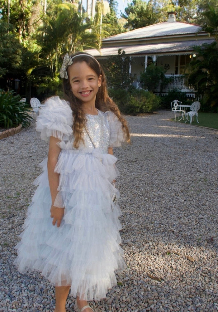 Snow Sparkle Blue Frill Princess Party Dress - Fox Baby & Co