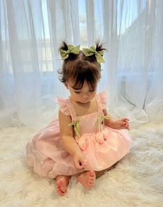 Spring Tulip Puff Frill Dress - Pink
