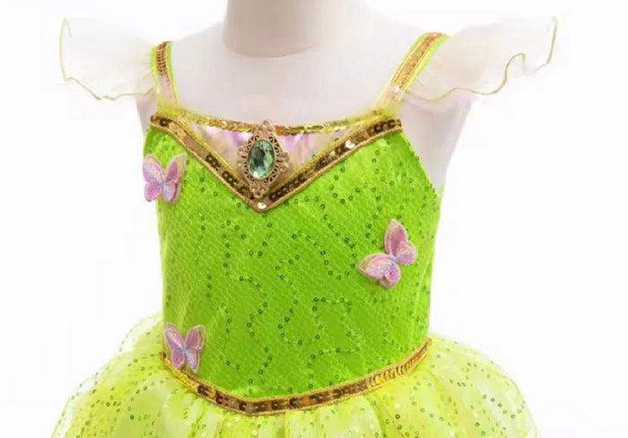 Enchanting Tinkerbell Luxe Fairy Princess Dress & matching Wings - Fox Baby & Co