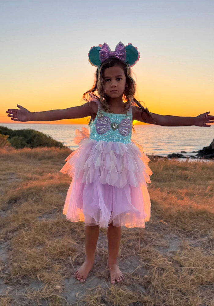 Rainbow Mermaid Luxe Princess Birthday Party Dress - Fox Baby & Co