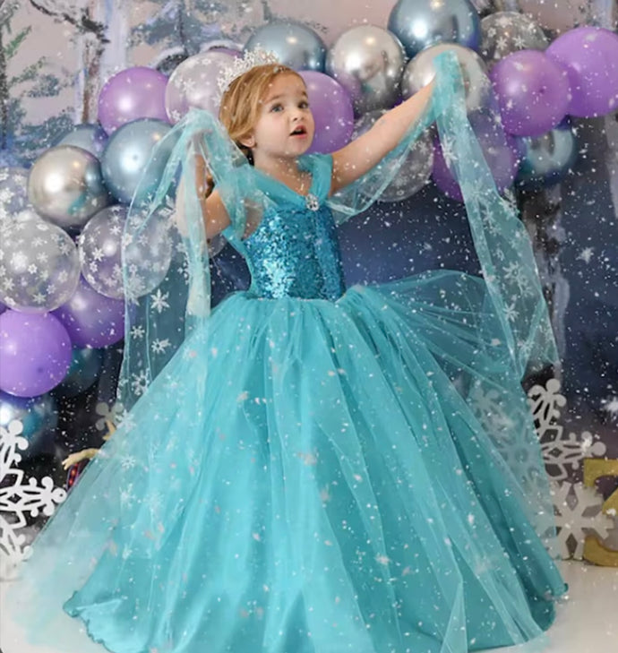 Magical Elsa Snow Princess Birthday Party Dress