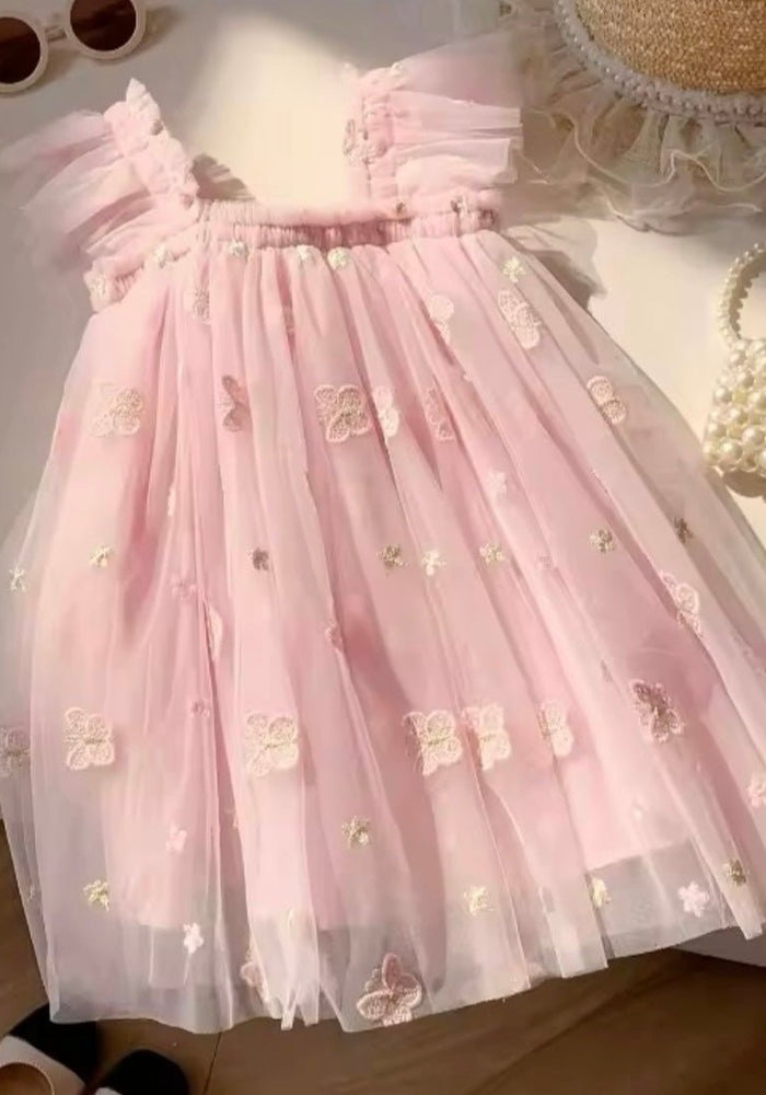 Whimsical Butterfly Fairy Tulle Birthday Dress - Pink - Fox Baby & Co