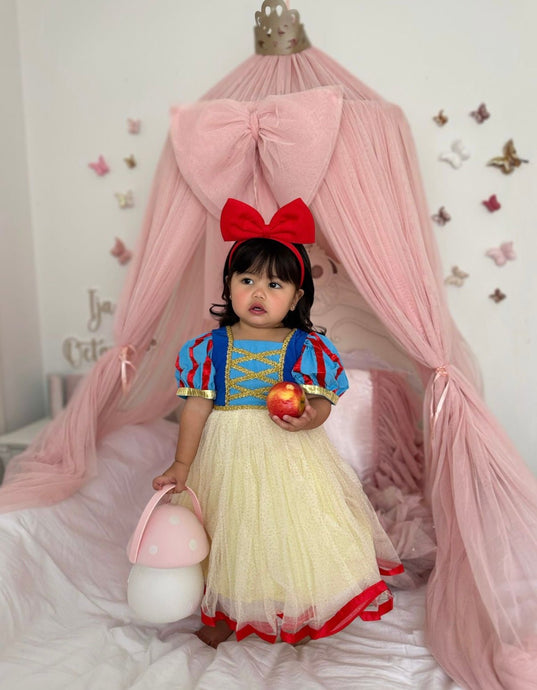Classic Snow White Princess Birthday Party Dress Costume & Headband - Fox Baby & Co