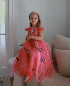 Pink Aurora Butterfly Princess Party Dress Costume