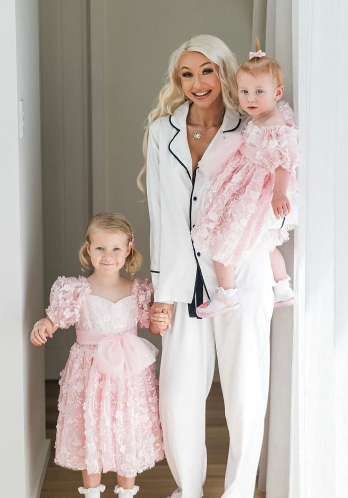 Kids girls Tea Party Sparkle Tulle Dress - Blush Pink - Fox Baby & Co