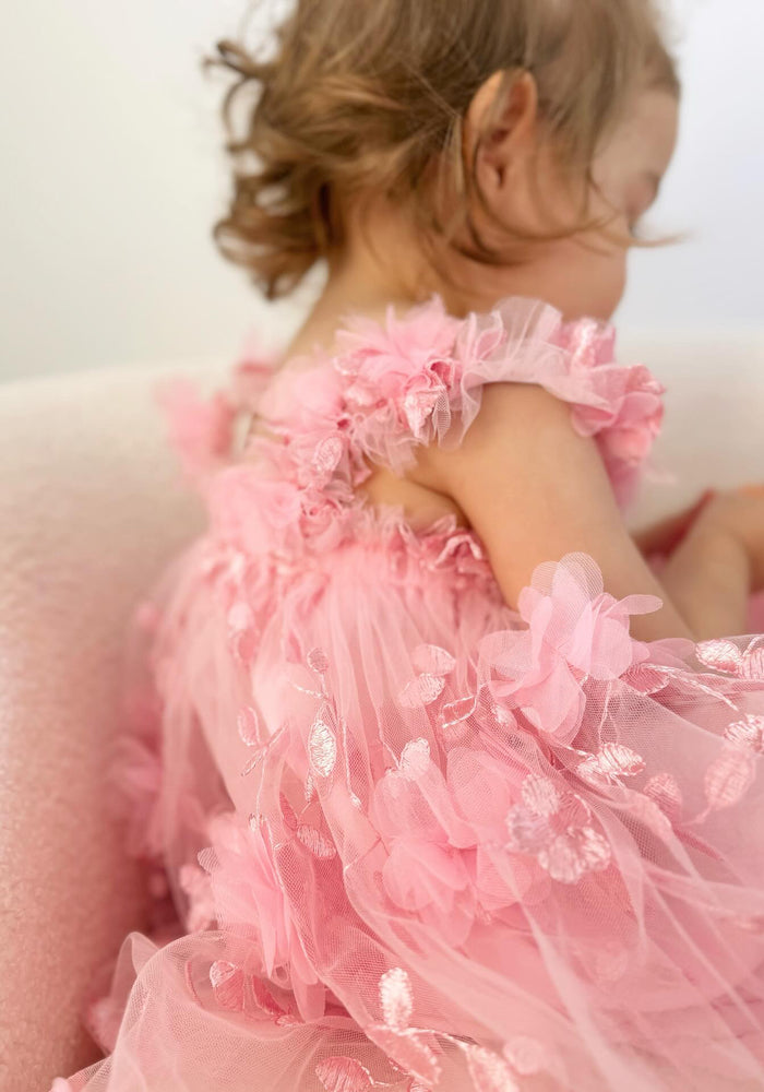 French Floral Fairy Tulle Dress - Musk Pink - Fox Baby & Co