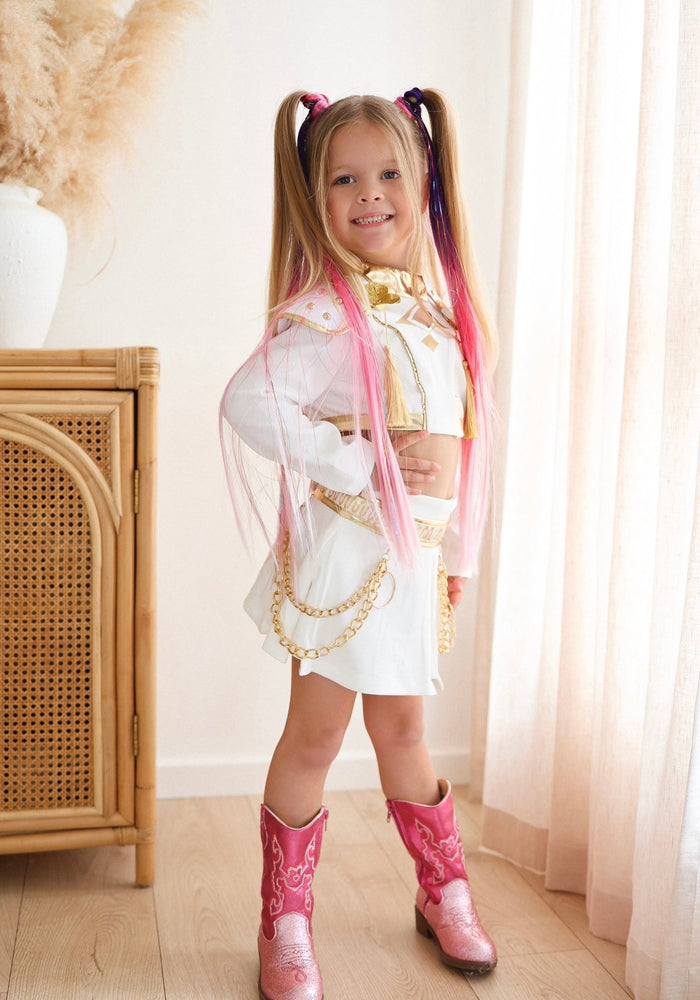 Kids Girls kpop Style Demon Hunter Rumi Mira Costume Skirt & Top 2 Piece Set - Fox Baby & Co