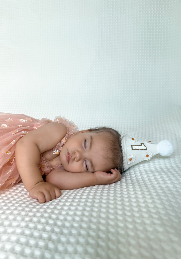 1st Birthday Kids little girl Arabella Daisy Tulle Dress - Pink/Yellow - Fox Baby & Co