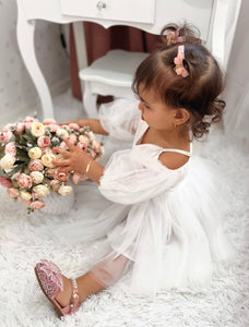 Bella Little Girls Flower Girl Tulle Dress - White (pre order) - Fox Baby & Co
