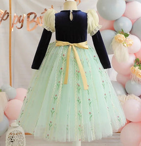 Enchanted Anna Princess Long Sleeve Birthday Party Dress Costume (Pre order) - Fox Baby & Co