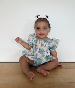 Baby Girls French Flora Puff Romper - Fox Baby & Co