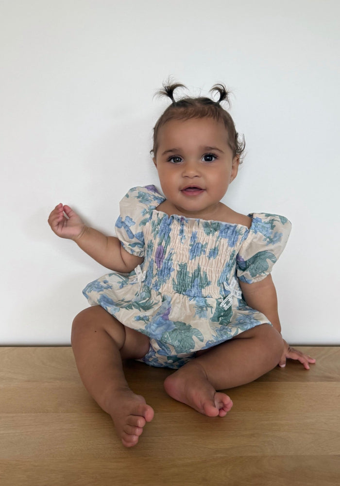 Baby Girls French Flora Puff Romper - Fox Baby & Co