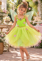 Load image into Gallery viewer, Enchanting Tinkerbell Luxe Fairy Princess Dress &amp; matching Wings - Fox Baby &amp; Co
