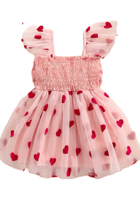 Load image into Gallery viewer, Girl Valentine Bow Big Heart Tulle Dress - Pink (pre order) - Fox Baby &amp; Co
