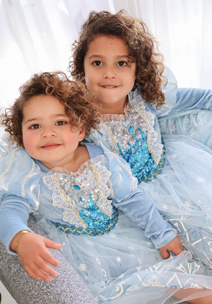 Snow Sparkle Elsa Princess Long Sleeve Dress Costume & Cape - Fox Baby & Co