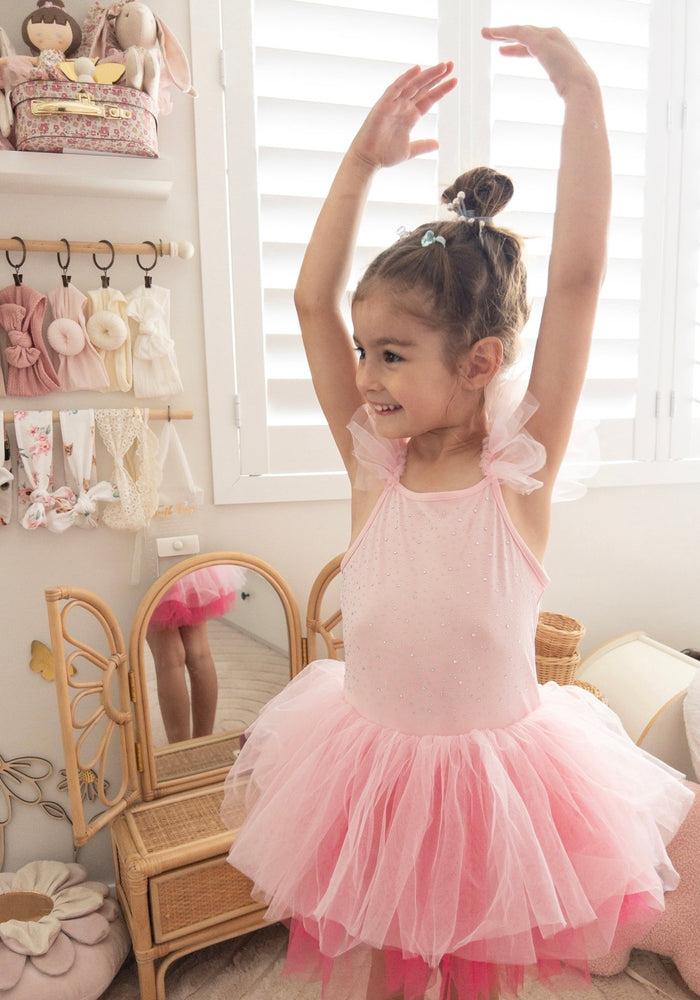 Luxe Ballerina Sparkle Tulle Tutu Leotard - Pink - Fox Baby & Co