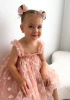 Load image into Gallery viewer, 1st Birthday Kids little girl Arabella Daisy Tulle Dress - Pink/Yellow - Fox Baby &amp; Co
