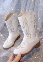 Load image into Gallery viewer, Sparkle Princess K-pop Cowgirl Boots – White
