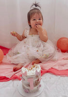 Load image into Gallery viewer, Arabella Garden Floral Tulle Birthday Dress - White (pre order) - Fox Baby &amp; Co
