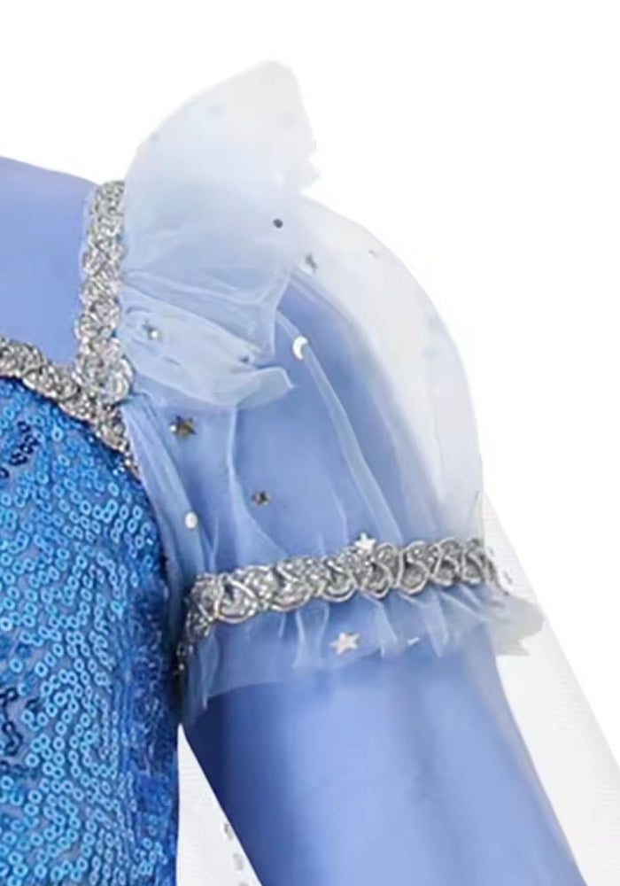 Snowflake Elsa Long sleeve Princess Dress Costume with cape - Fox Baby & Co