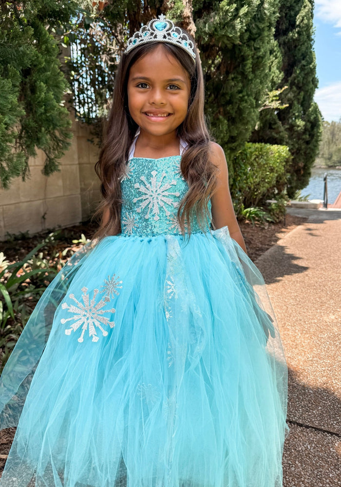 Elsa Snow Princess Tulle Tutu Dress Costume with Jewellery Set - Fox Baby & Co