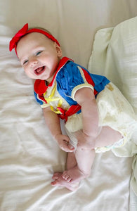 Baby Girls Snow White Princess Puff Tulle Romper with bow - Fox Baby & Co