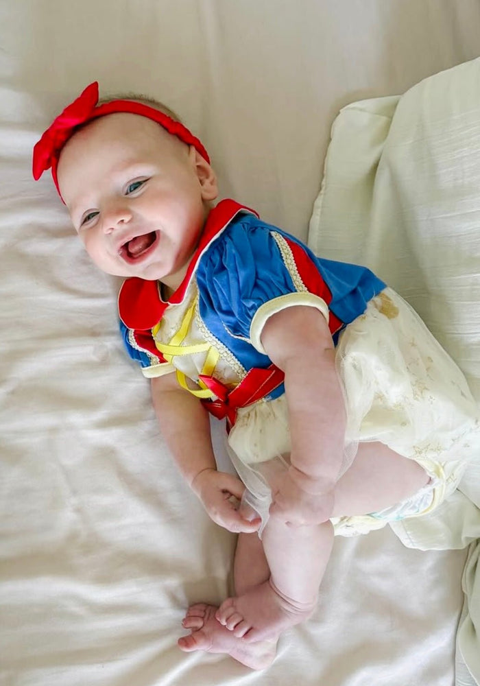Baby Girls Snow White Princess Puff Tulle Romper with bow - Fox Baby & Co