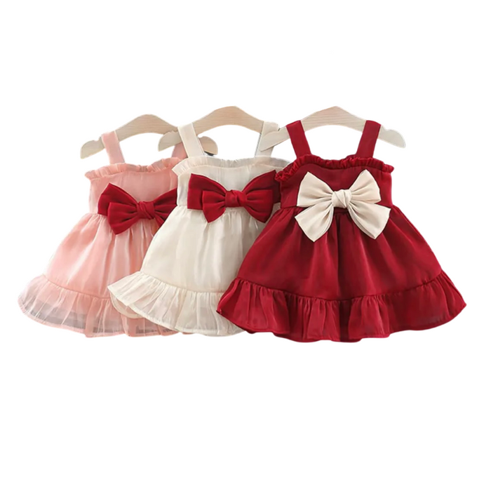 Holly Frill Bow Christmas Dress