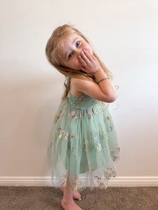 Birthday Tulle Frill Dress - Mint Floral