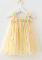 Load image into Gallery viewer, Kids little girls Arabella Tulle Fairy Birthday Dress - Lemon Rainbow (Pre order)
