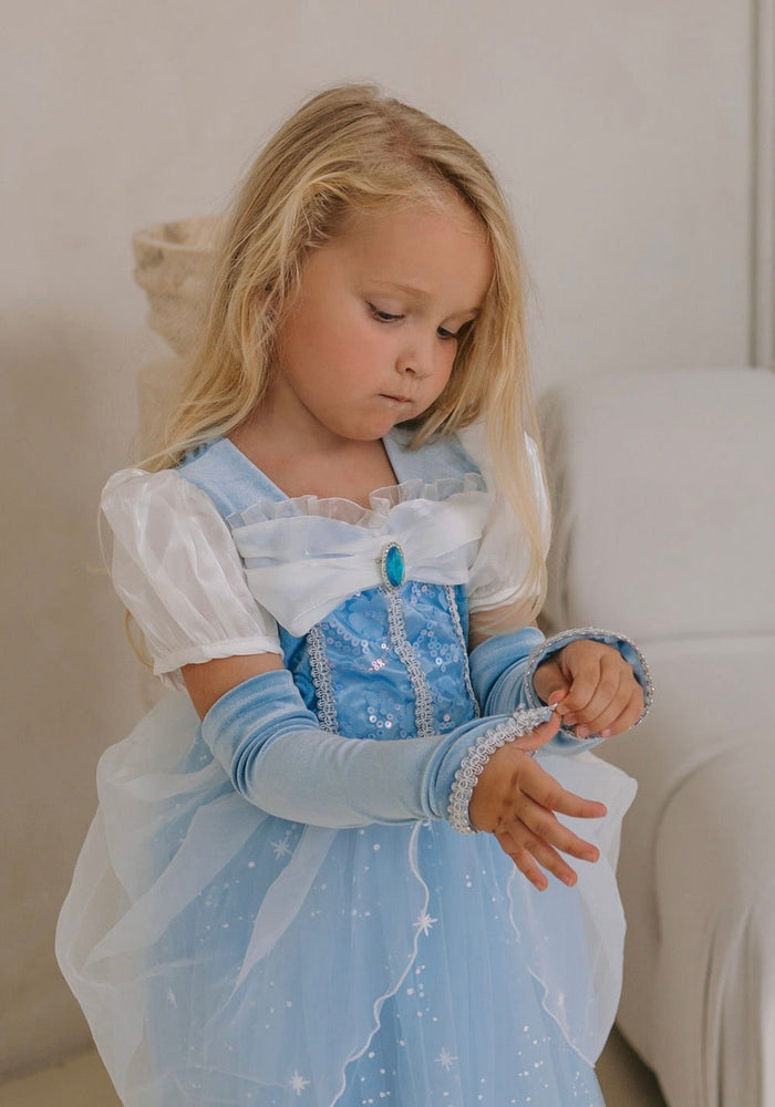 Enchanted Snow Princess Birthday Party Dress Costume with gloves - Fox Baby & Co