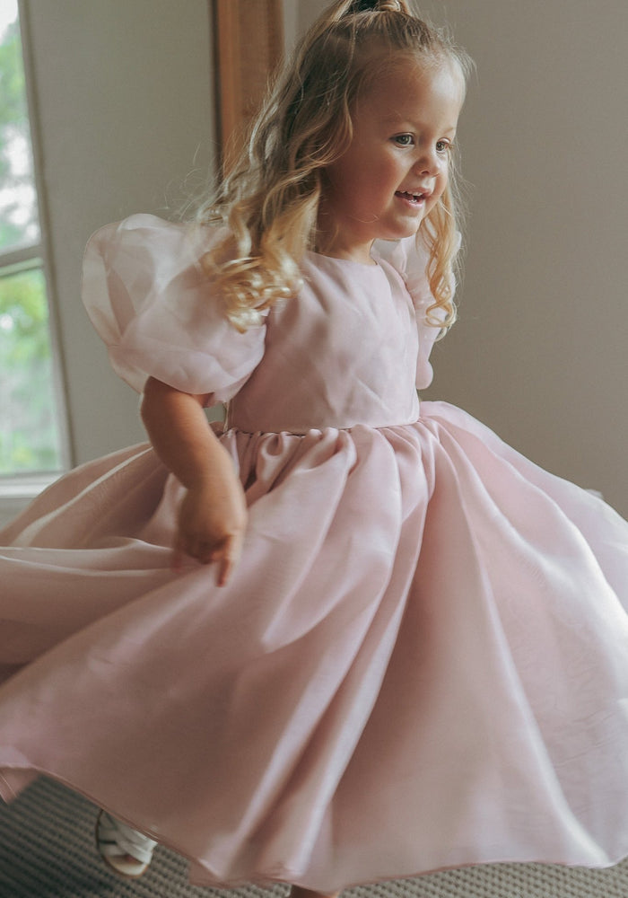Flowergirl Kids Bonnie Puff Sleeve Party Dress - Dusty Rose (pre order) - Fox Baby & Co