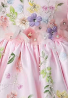 Load image into Gallery viewer, Pretty Floral Little Girls Luxe Dress - Baby Pink
