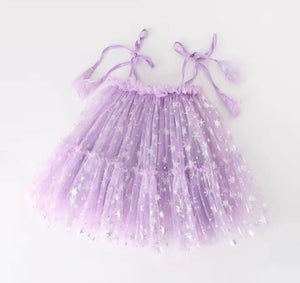 Sparkle Snow Princess Kids little Girls Tulle Dress - Purple - Fox Baby & Co