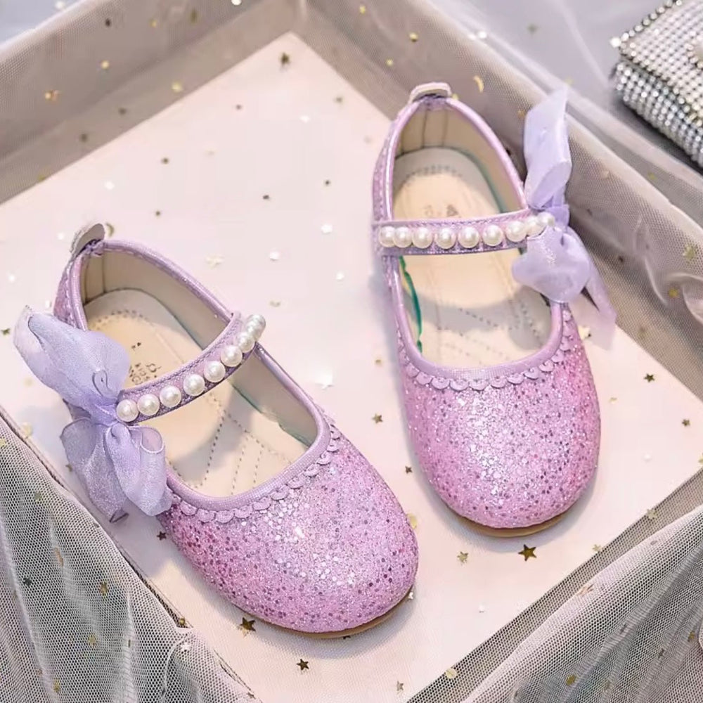 Little Bow Lilac Pearl Princess Birthday Girl Mary Jane Shoe (pre order) - Fox Baby & Co