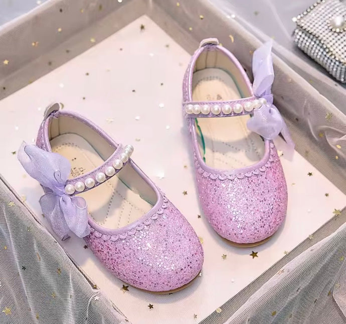 Little Bow Lilac Pearl Princess Birthday Girl Mary Jane Shoe (pre order) - Fox Baby & Co