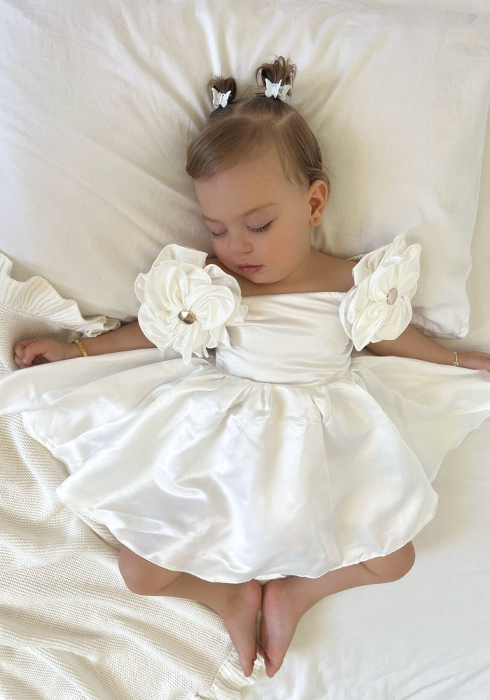 Kids little girls Talulah Flowergirl Party Dress - White - Fox Baby & Co