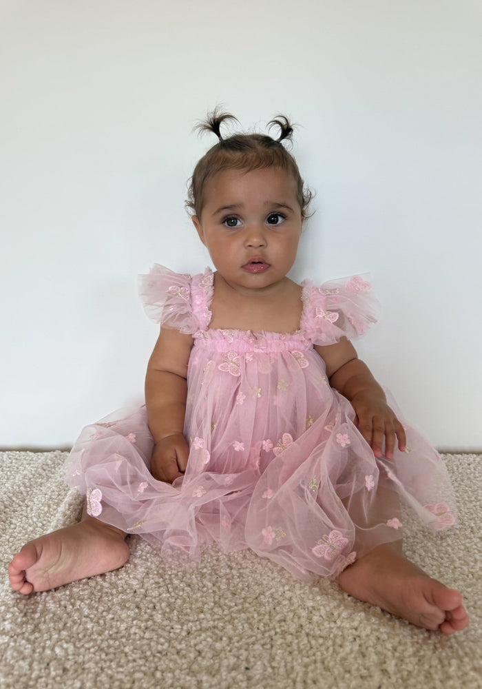 Whimsical Butterfly Fairy Tulle Birthday Dress - Pink - Fox Baby & Co