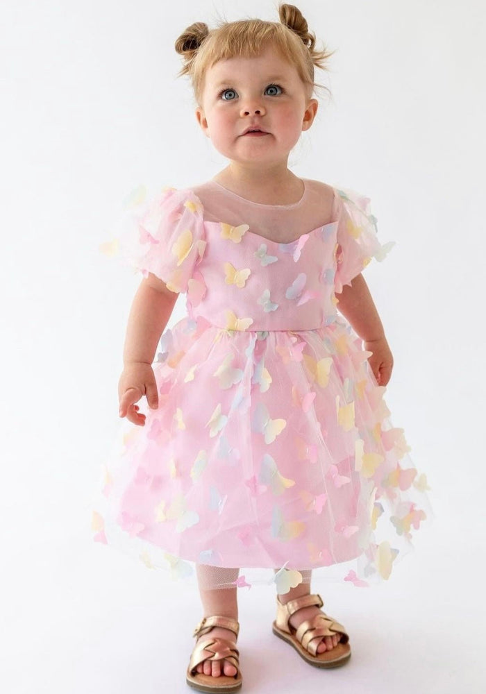 Kids girls Whimsical Butterfly Rainbow Luxe Tulle Dress (pre order) - Fox Baby & Co