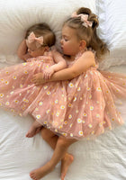 Load image into Gallery viewer, 1st Birthday Kids little girl Arabella Daisy Tulle Dress - Pink/Yellow - Fox Baby &amp; Co
