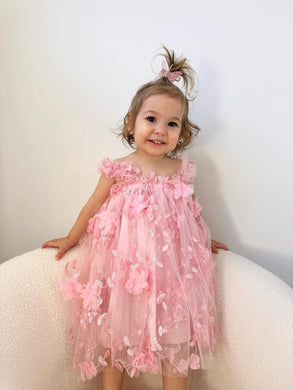 French Floral Fairy Tulle Dress - Musk Pink - Fox Baby & Co