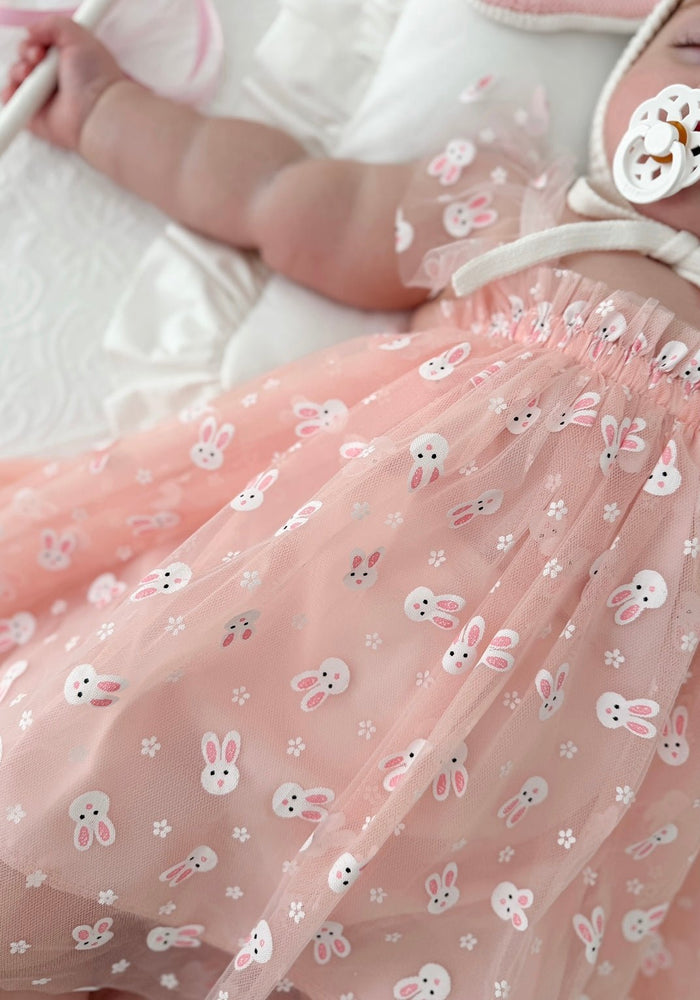 Baby Girl Easter Bunny Tulle Dress - Pink - Fox Baby & Co