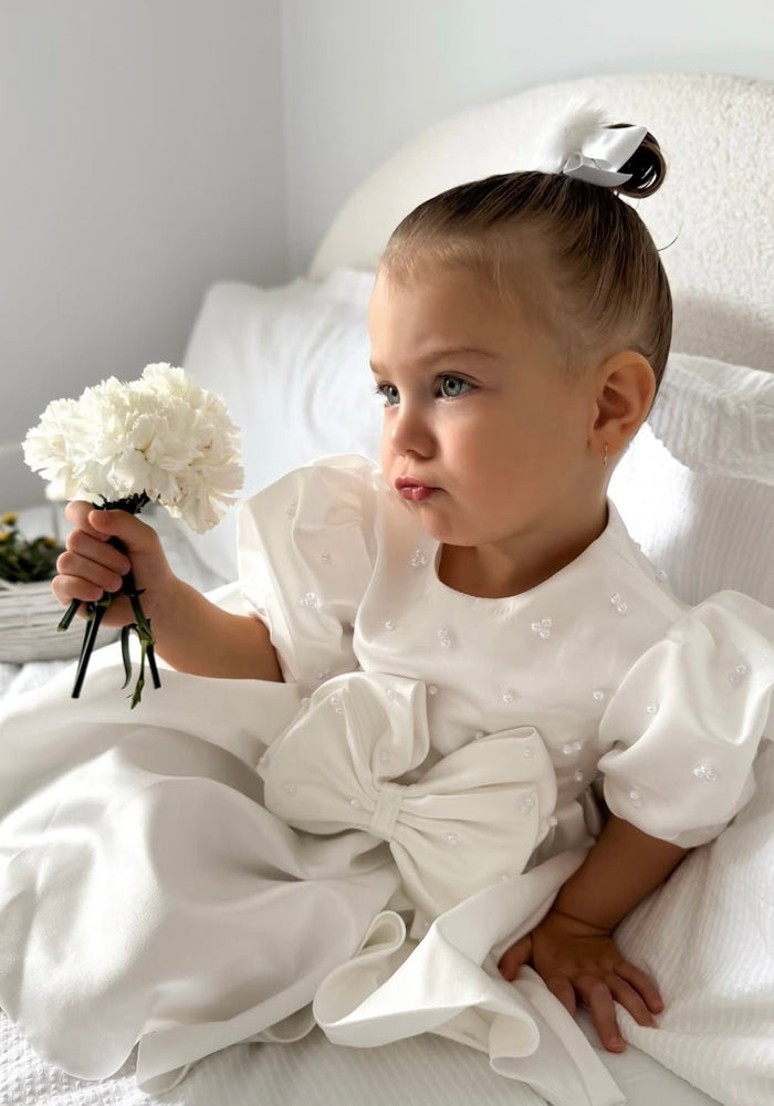 Kids little Pearl Girl Flowergirl Luxe Party Dress (pre order) - Fox Baby & Co