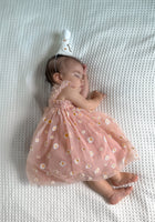 Load image into Gallery viewer, 1st Birthday Kids little girl Arabella Daisy Tulle Dress - Pink/Yellow - Fox Baby &amp; Co
